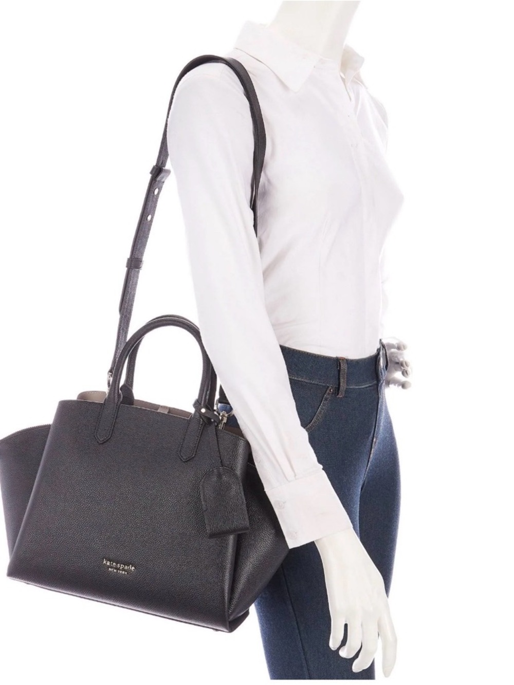 Kate Spade Medium Satchel 2Way Handbag Black New - Picture 14 of 14